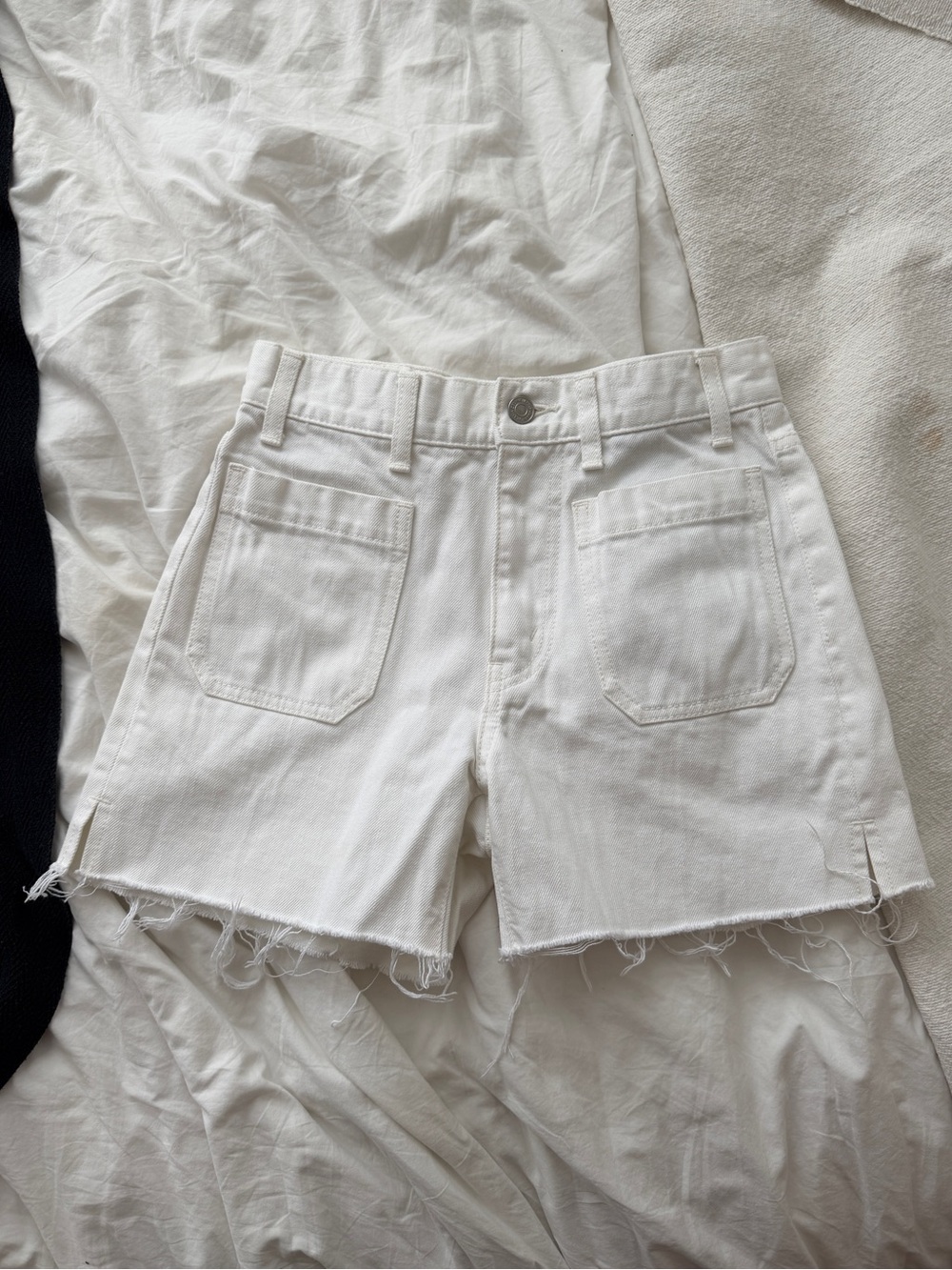 CELINE white denim jeans shorts
